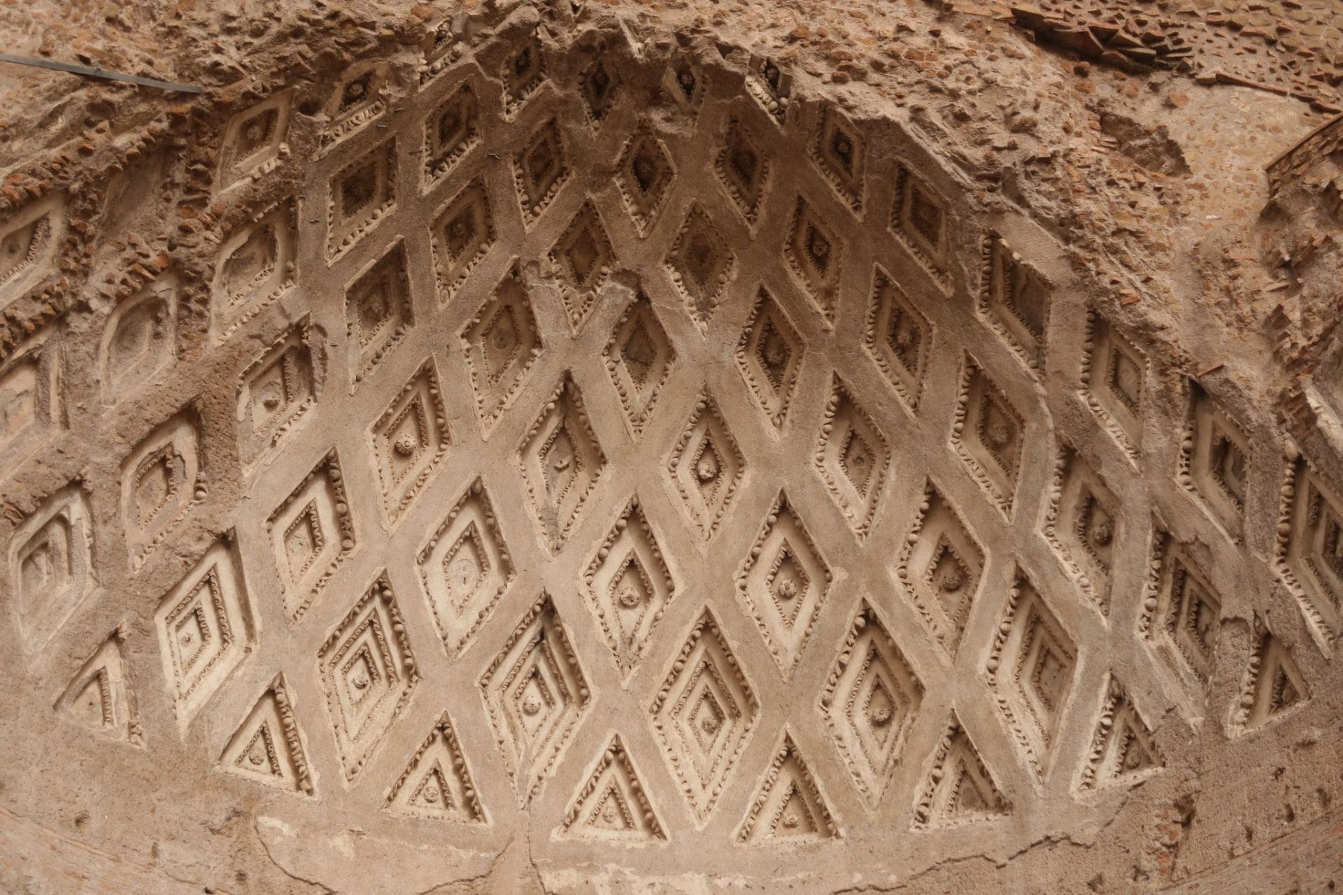 Coffered stone vault of the Temple of Venus, Rome