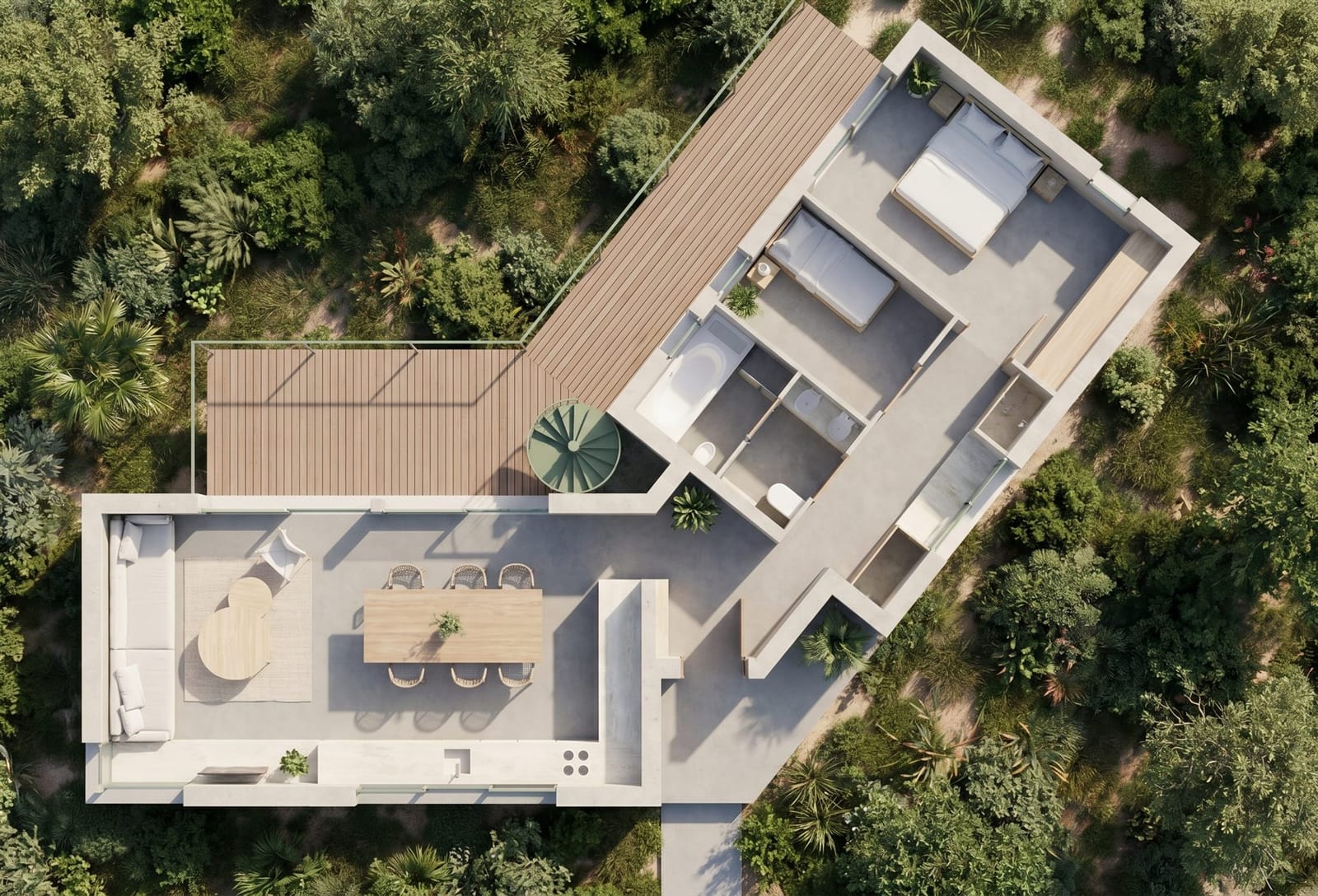 Casa Vista Montserrat — the house from above