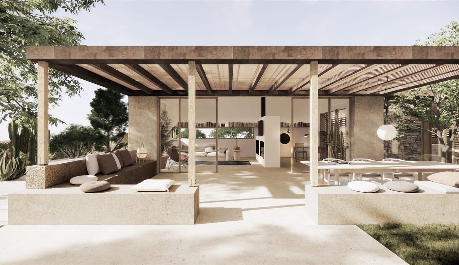 Modular family house — timber interior